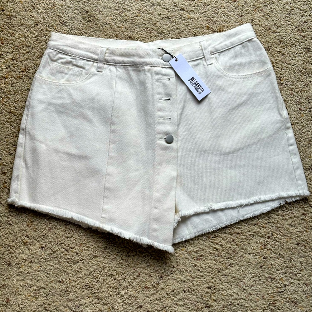 NEW BB Dakota by Steve Madden Womens White Denim Skort - Size XL